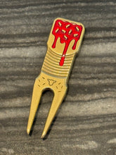 Load image into Gallery viewer, Tyson Lamb Crafted Red and Blue Eclair Divot Tool

