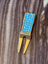 Load image into Gallery viewer, Tyson Lamb Crafted Teal &amp; Black Eclair Divot Tool
