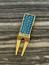 Load image into Gallery viewer, Tyson Lamb Crafted Red and Blue Eclair Divot Tool
