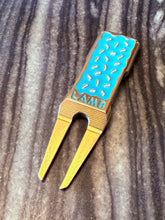 Load image into Gallery viewer, Tyson Lamb Crafted Teal &amp; Black Eclair Divot Tool
