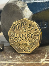 Load image into Gallery viewer, Lucky Ball Marker - Handcrafted Brass Golf Ball Marker | Four Leaf Clover
