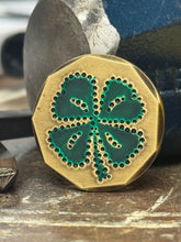 Load image into Gallery viewer, Lucky Ball Marker - Handcrafted Brass Golf Ball Marker | Four Leaf Clover
