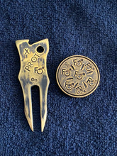 Load image into Gallery viewer, F-Bomb Prototype Divot Tool and Ball Marker Set (Brass)
