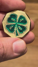 Load and play video in Gallery viewer, Lucky Ball Marker - Handcrafted Brass Golf Ball Marker | Four Leaf Clover
